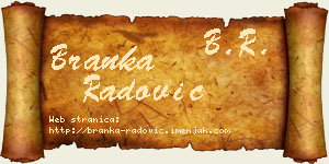 Branka Radović vizit kartica